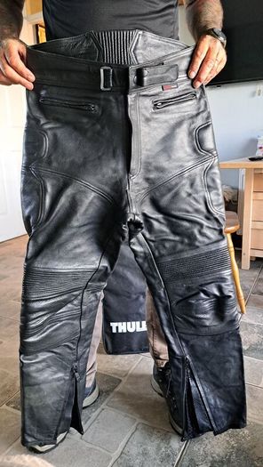 Leather motorbike trousers