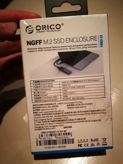 ORICO SSD M.2 Hard Drive Enclosure