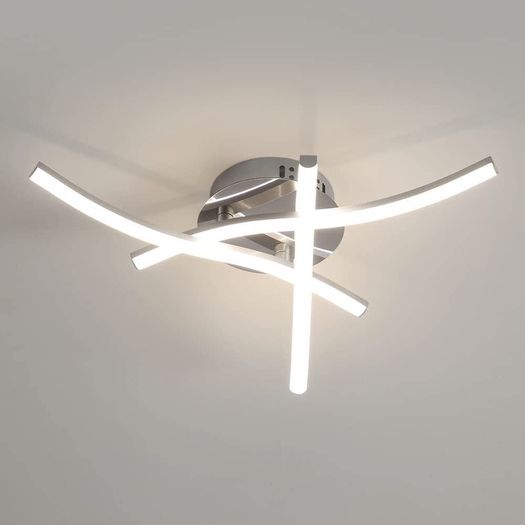 LED Ceiling Light, Elegant Curved Ceiling Lights, 3 Built-in LED Boards, 18W 1600 Lumen, Neutral White Light 4000K (FREE SHIPPING)
