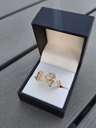Vintage Gents 9ct Gold Buckle Ring