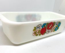 RARE Vintage Pyrex 'Poppy' Milkglass Loaf Dish