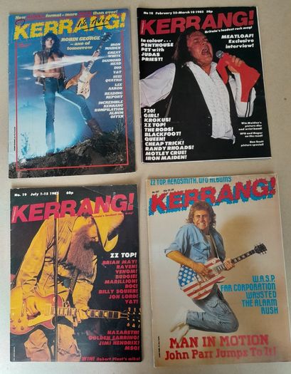 Kerrang vintage heavy metal magazines from the 80s
