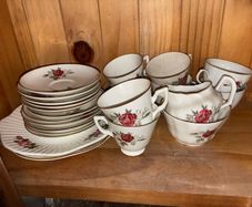 Royal Tara Fine Bone China Pink Rose Tea Set