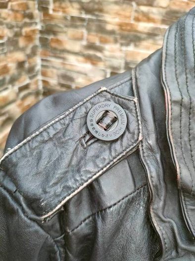 Men's Vintage Style Superdry leather jacket  Size L