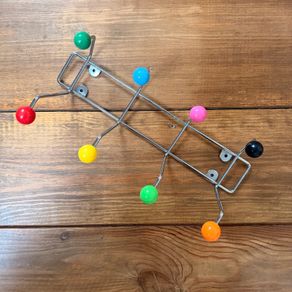 Vintage 1970s Atomic Ball Wall Coat Rack Colourful Mid-Century Modern