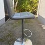 4x Grey Quilted Faux Leather Bar Stool - Adjustable Height Image 2