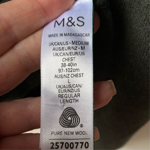 M&S Lambswool Green Sweater