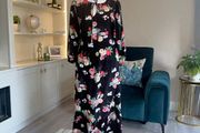 Ladies Black Multi Coloured Dress from Dunne Stores UK 10 / EU 38