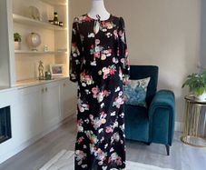 Ladies Black Multi Coloured Dress from Dunne Stores UK 10 / EU 38