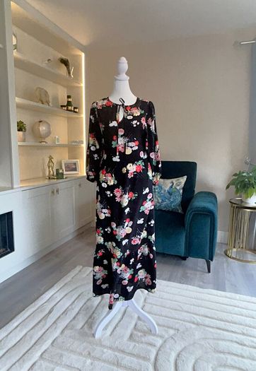 Ladies Black Multi Coloured Dress from Dunne Stores UK 10 / EU 38