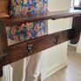Antique Oak Wall Shelf with Brass Hooks Irish Made Image 10
