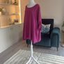 Ladies Fuchsia Pink High-low Tunic Top with side Pocket detail Image 9