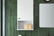 Wall Mounted Toilet Cabinet Wall Cabinet with Door for Bathroom Medicine Cabinet with Shelves - Grey