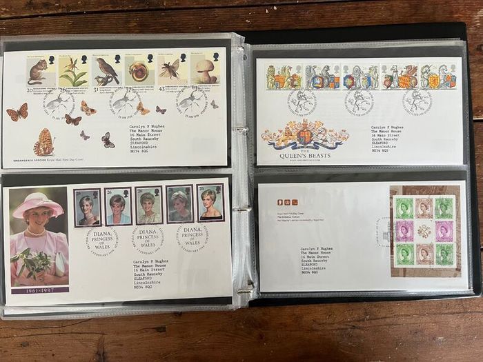 Collection of  78 UK First Day Cover stamps 1993 to 1998 in album
