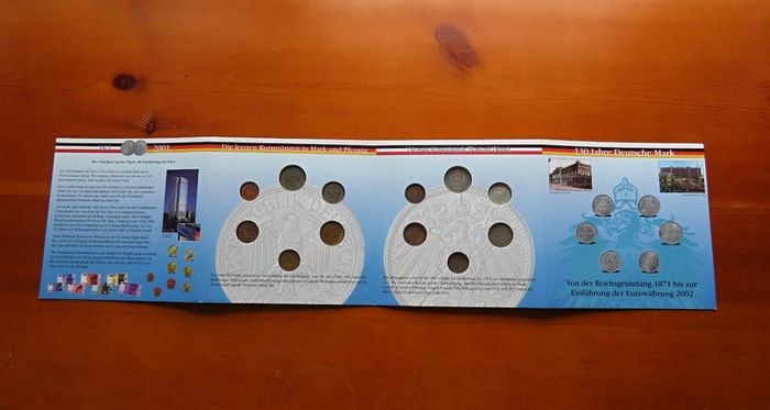 12 Coins (incl 2 Silver ) in old Germany set | 130 Years Deutsche Mark | 2 Silver coins | 12 coins
