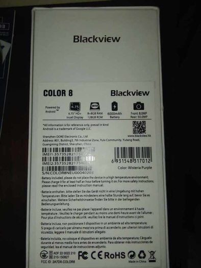 Blackview Color 8, Octa-core 8+128GB/256GB 50MP Camera 4G Smartphone Dual Sim Unlocked
