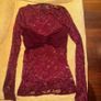 Burgundy lace top Image 3