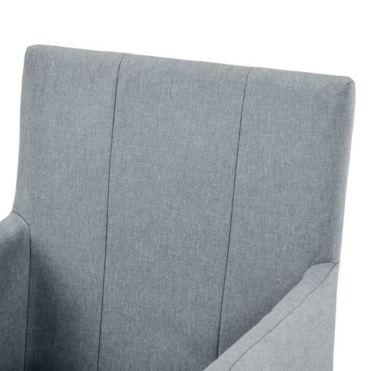Dining Chairs with Armrests 6 pcs Light Grey Fabric