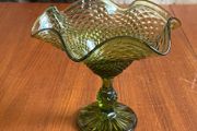 1960's jade green Fenton style compote/bonbon dish