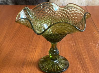1960's jade green Fenton style compote/bonbon dish