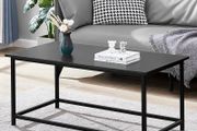 FREE P&amp;P  Black Coffee Table Simple Modern Open Design Rectangular Minimalist Coffee Tables for Living Room Modern Center Cocktail Table, Easy Assembly, 100x 50x 45CM