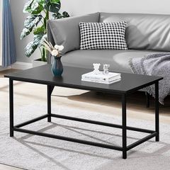 FREE P&P  Black Coffee Table Simple Modern Open Design Rectangular Minimalist Coffee Tables for Living Room Modern Center Cocktail Table, Easy Assembly, 100x 50x 45CM