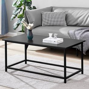 FREE P&P  Black Coffee Table Simple Modern Open Design Rectangular Minimalist Coffee Tables for Living Room Modern Center Cocktail Table, Easy Assembly, 100x 50x 45CM