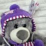 Huggables Teddy Bear Plush Grey Purple hat approx 25 cm. Please see pictures Image 3