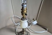 Vintage Mid Century marble.onyx brass gold metal ormate lamp base