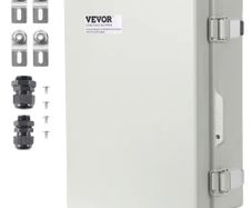 Outdoor Electrical Junction Box, 300 x 200 x 180 mm, ABS Plastic Electrical Enclosure Box with Hinged Cover Stainless Steel Latch