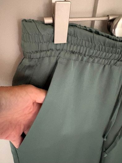 Danish designer Summum loose fit sea green shimmery flowy trousers brand new