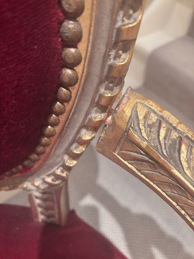 Antique red / gold chair