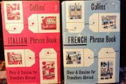 Vintage Collins Italian And French Phrase Books.