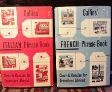Vintage Collins Italian And French Phrase Books.