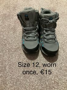 Girls hiking boots, worn once, size 12