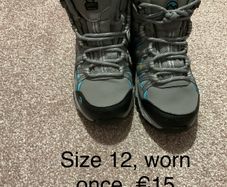 Girls hiking boots, worn once, size 12