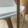 kitchen stools Nordic style x 6. Faux leather white/wood Image 2