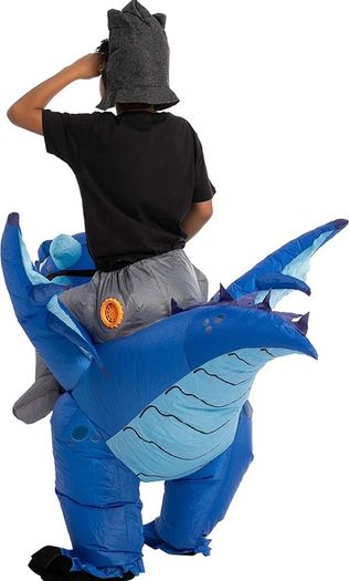 Halloween Inflatable Costume Ride An Ice Dragon Inflatable Costume Blue Unisex (FREE POSTAGE)