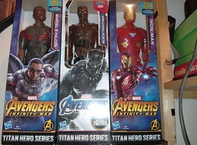 Marvel Avengers Titan Hero Series Falcon Black Panther Iron Man -all New-collection swords