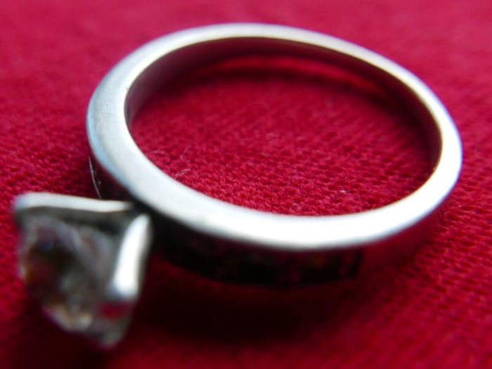Vintage Sterling Silver 925 Statement Solitaire Ring with Round Faceted White Topaz size P  - 3,51g