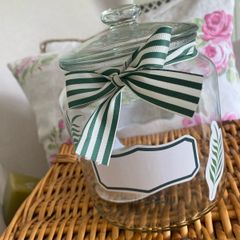 ShabbyChic Storage Jar and ribbon