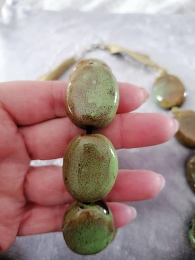 Vintage Chunky Stone Necklace & Bracelet Set