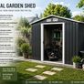 7ft x 4ft Metal Garden Shed with Foundation Frame Image 6