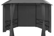 Garden Marquee Pavilion Tent with Curtains Hexagonal 360x265 cm