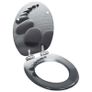 WC Toilet Seats 2 pcs with Soft Close Lids MDF Stones Design Image 2