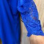 Royal blue midi dress with lace inserts  size UK20 EU 48 Perfect condition. Postage included Image 2