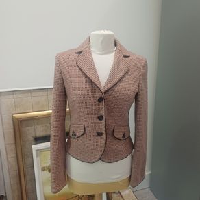 Sisley Textured Knit BlazerJacket Brown Pink Size 8-10