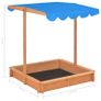 Sandbox with Adjustable Roof Fir Wood Blue UV50 Image 9