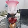 Beautiful Antique Victorian British made Cranberry Oil Lamp Image 3