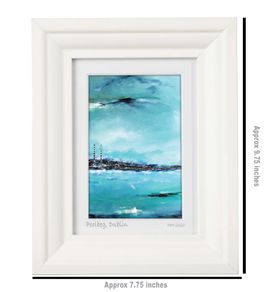 Blue Poolbeg, Dublin, A6 framed print by artist Helen Mathews